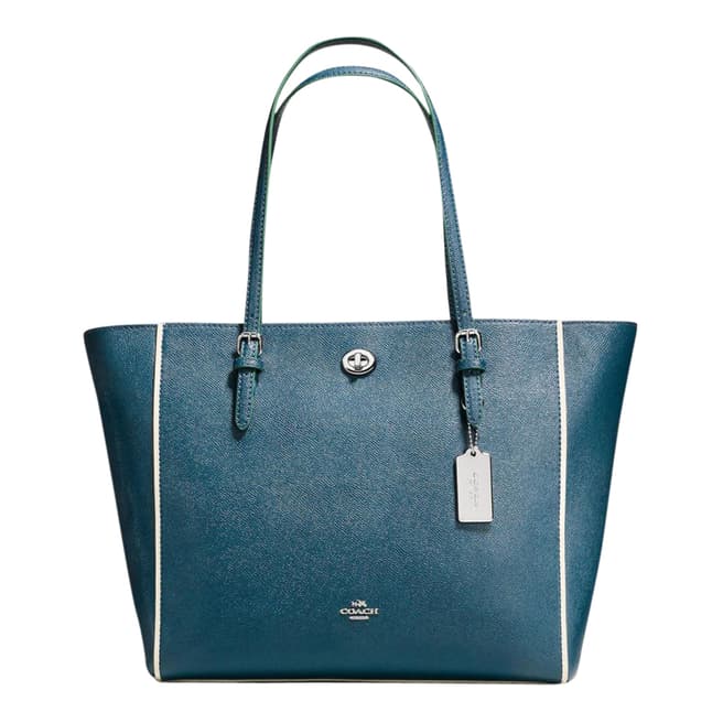 Coach Mineral Edgestain Leather Turnlock Tote Bag