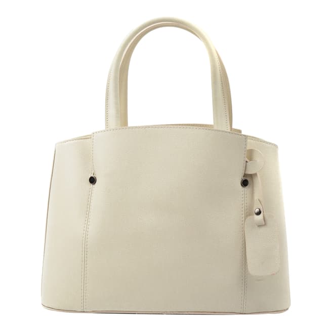 Isabella Rhea Beige Leather Top Handle Bag 