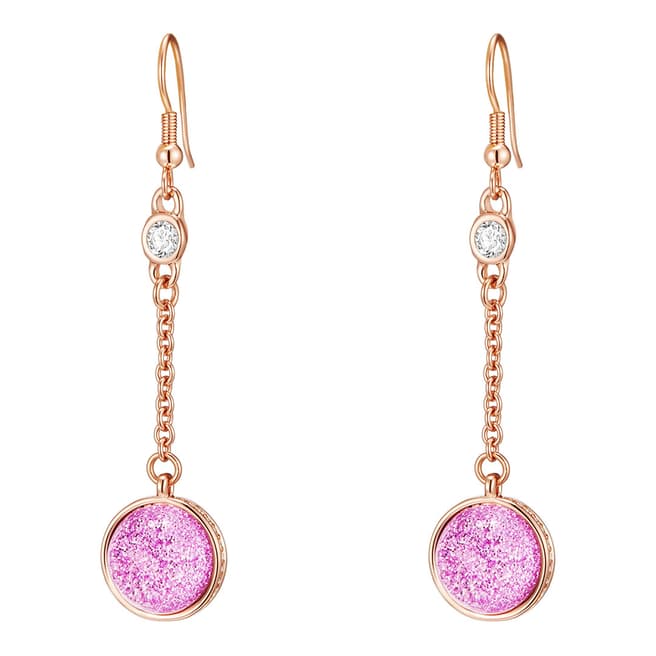 Lilly & Chloe Pink/Rose Gold Crystal Drop Earrings