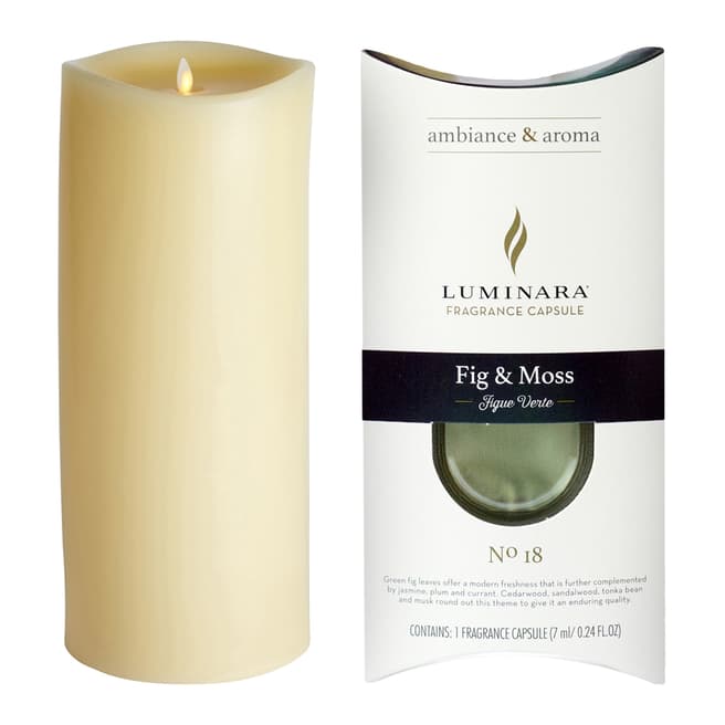 Luminara Wax Fragrance Diffussing Candle - Ivory with Fig & Moss Fragrance