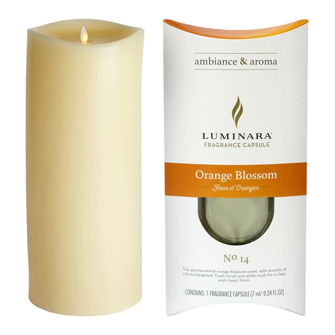 Luminara Wax Fragrance Diffussing Candle - Ivory with Orange Blossom Fragrance