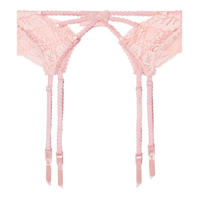 Pleasure State Couture Silver Pink Zabella Zezette Suspender Belt