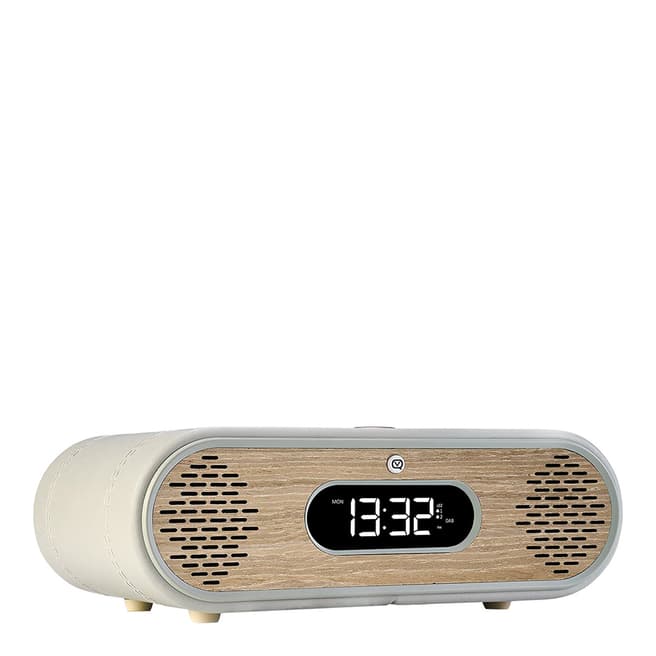 VQ Real Wood Rosie-Lee  DAB+/FM Radio & Bluetooth Speaker - Grey Leather & Green Grass Oak
