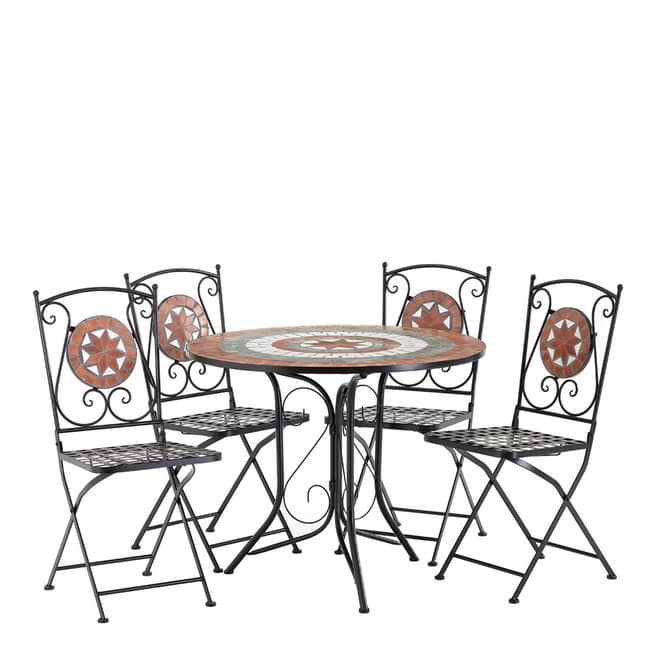 Premier Housewares Amalfi Table 4 Seater Set, Terracotta