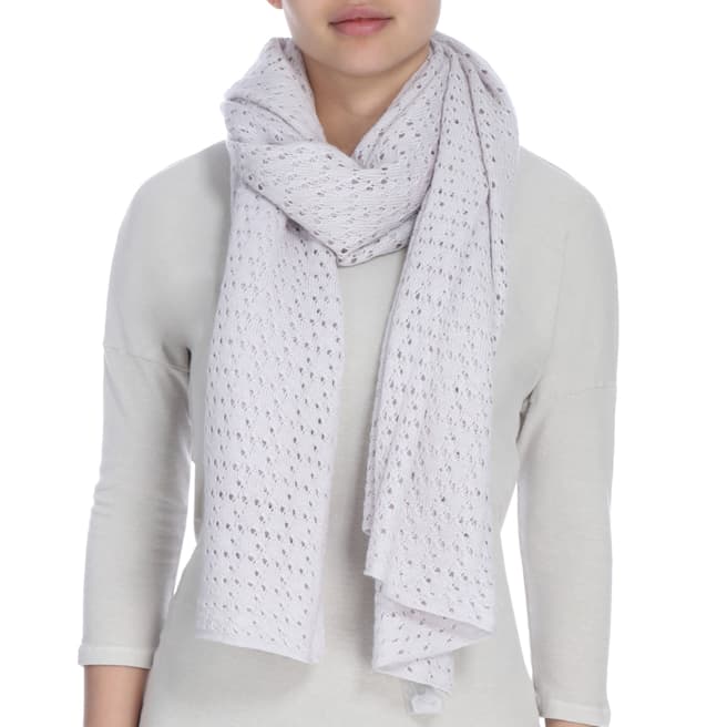 James Perse Pearl Grey Open Stitch Scarf