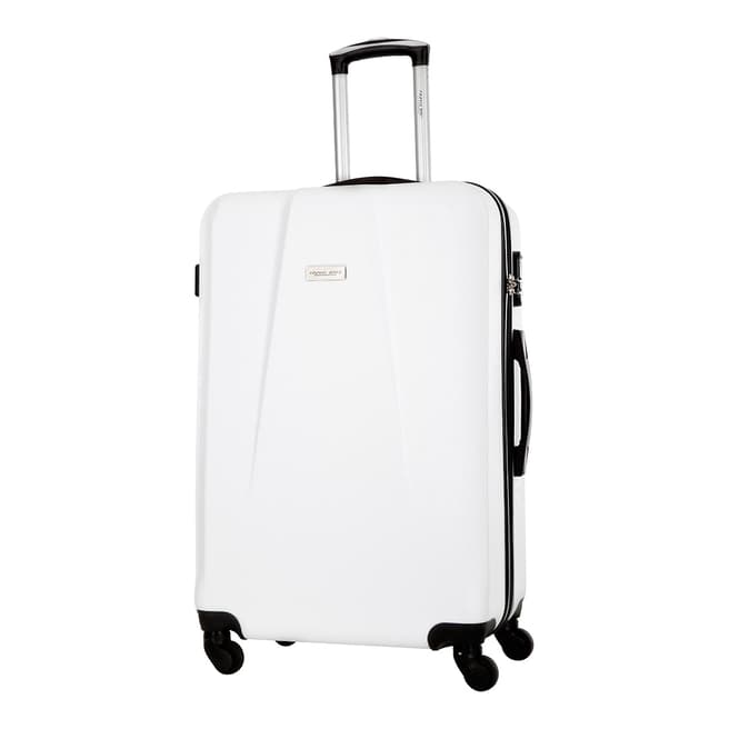 Travel One White Pandara 4 Wheeled Suitcase 66cm