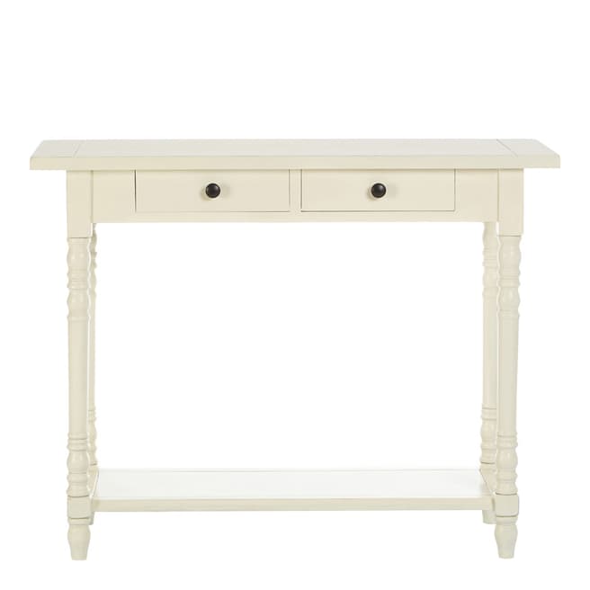 Premier Housewares Heritage Console Table, Rectangular / 2 Drawers, Antique White