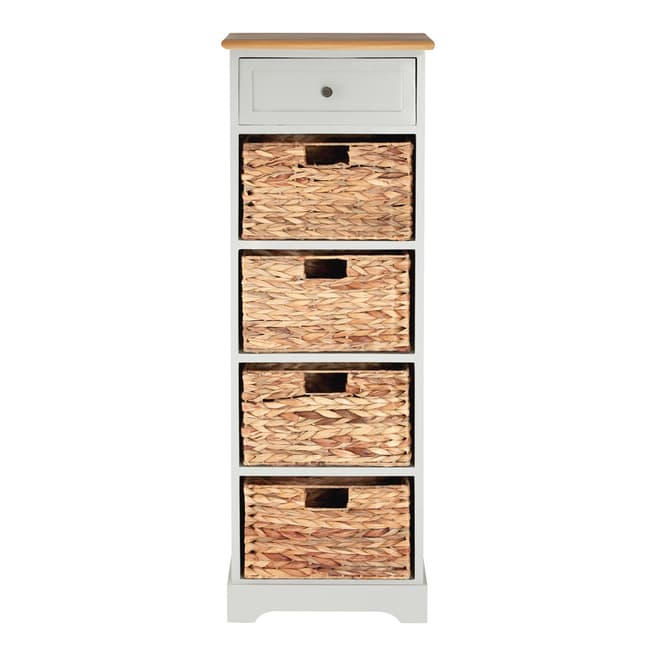 Premier Housewares Vermont One Wood Four Basket Drawers Cabinet