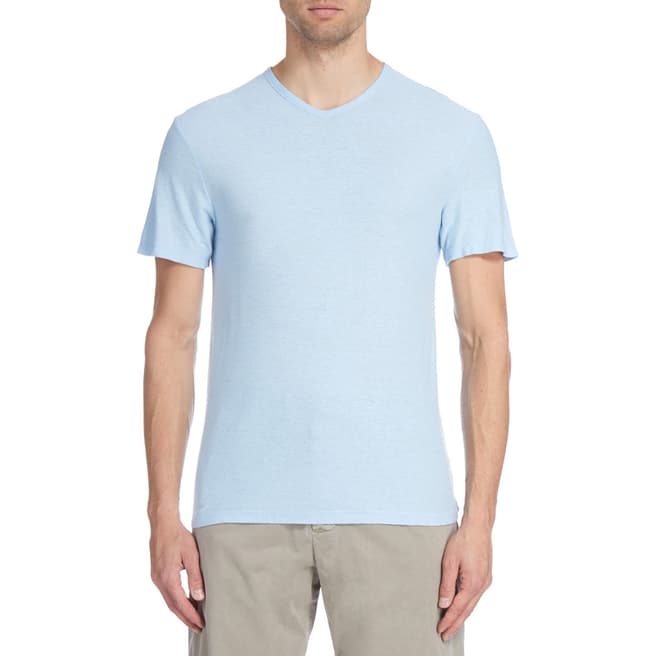 James Perse  Blue Wash Cotton Short Sleeve Top