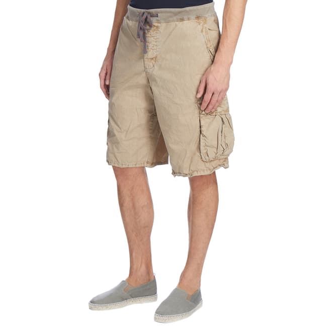 James Perse Mens Red Clay Pigment Cargo Short W/Embroidery