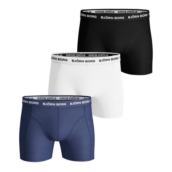 BJORN BORG Solid Essential Shorts 3-Pack Navy