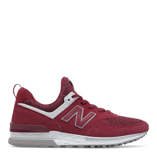 New Balance Men's Burgundy Suede 574 Trainers