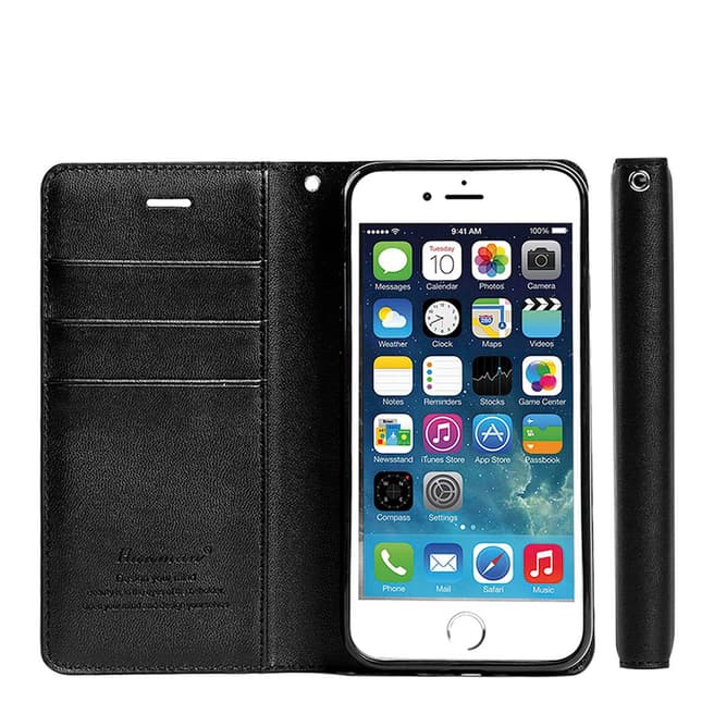 Confetti Protection Folio -  Stand Flip Cover, Black -iPhone 6+