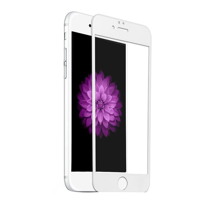 Confetti Premium Tempered 4D 'Full Coverage' Glass Screen - White - iPhone 7/8