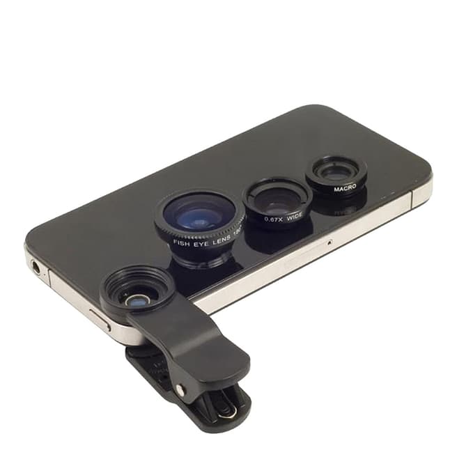 Confetti Universal fisheye fisheye/macro and wide angle 3 in 1 - tablets & smartphones - Black