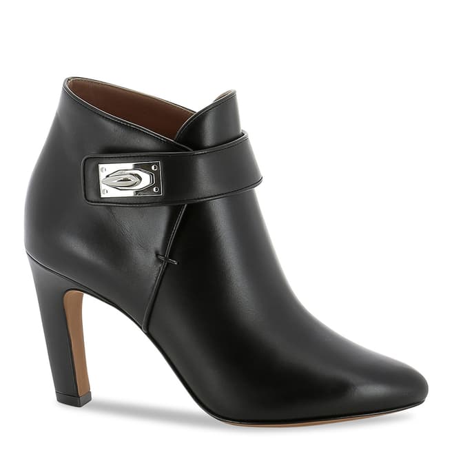 Givenchy Black Leather Strap Heeled Ankle Boots