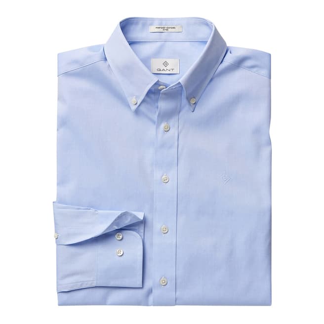 Gant Blue The Pinpoint Oxford Fitted Cotton Shirt