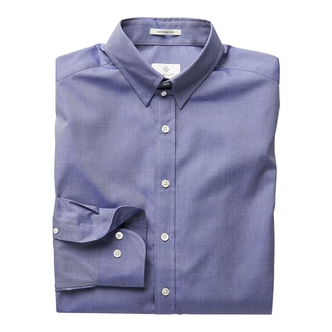 Gant Blue Fine Twill Slim Cotton Shirt