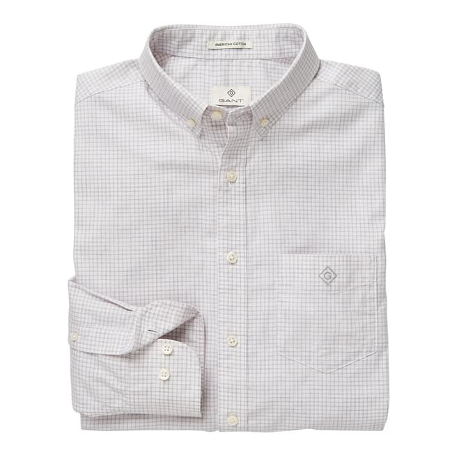 Gant Grey Cotton Checked Oxford Shirt
