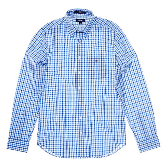 Gant Blue Poplin Fitted Cotton Shirt