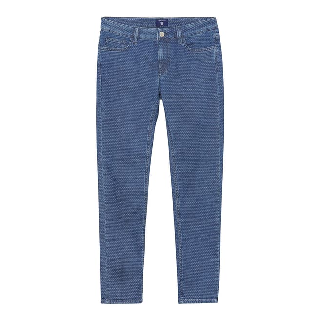 Gant Blue Cropped Slim Stretch Jeans