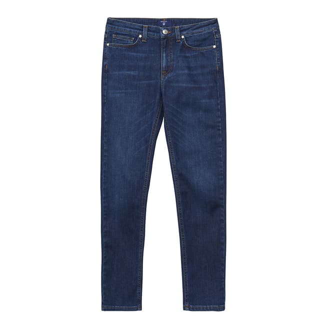 Gant Dark Blue Regular Cropped Denim Stretch Jeans