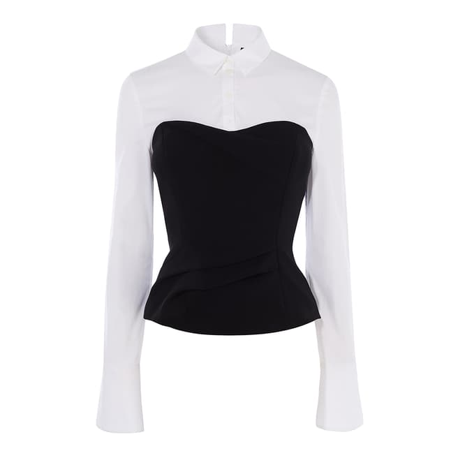 Karen Millen Black & White Corset Shirt
