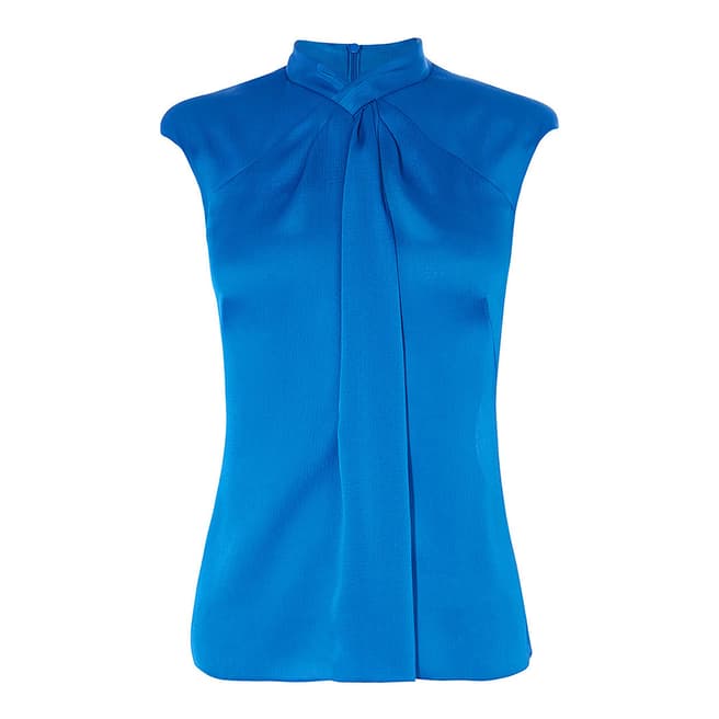 Karen Millen Blue Drape Front Blouse