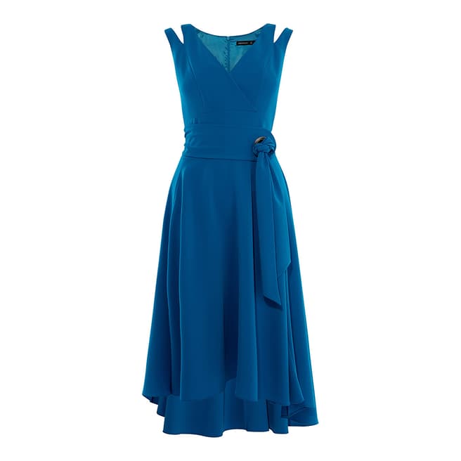 Karen Millen Blue Belted Fluid Midi Dress