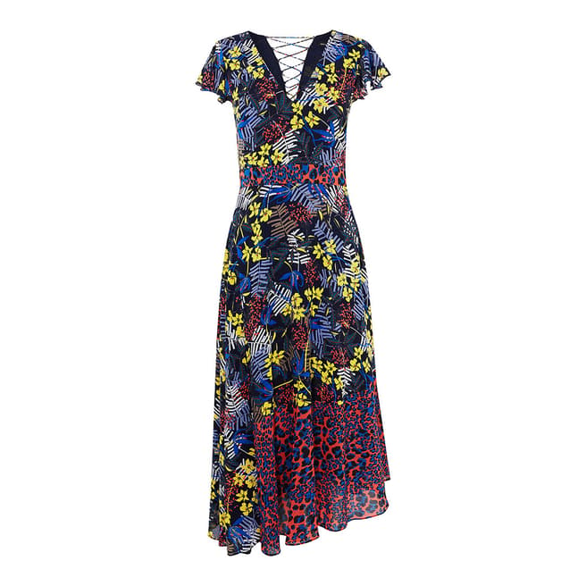Karen Millen Multicolour Chiffon Midi Dress