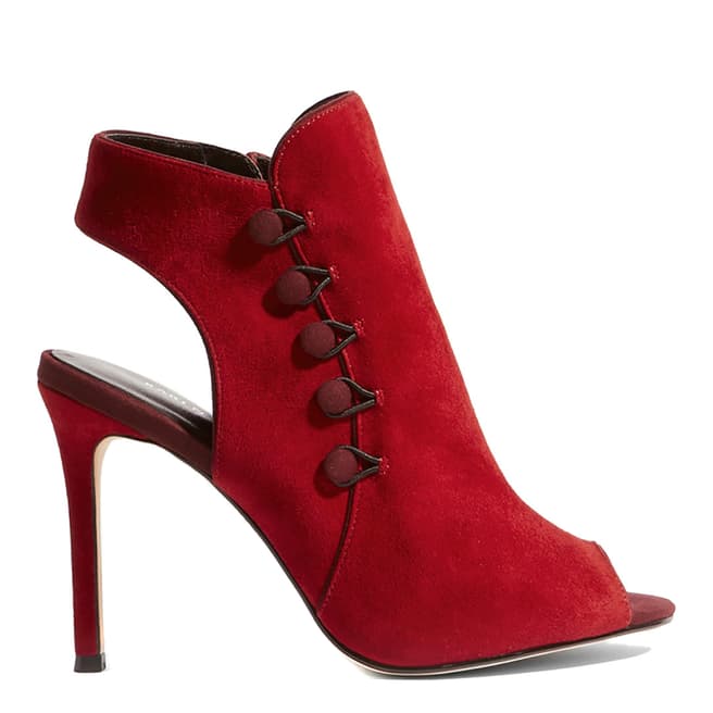 Karen Millen Red Button Heel Shoe Boots