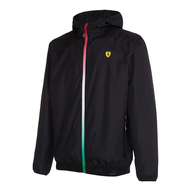Scuderia Ferrari Men's Black Windbreaker Jacket