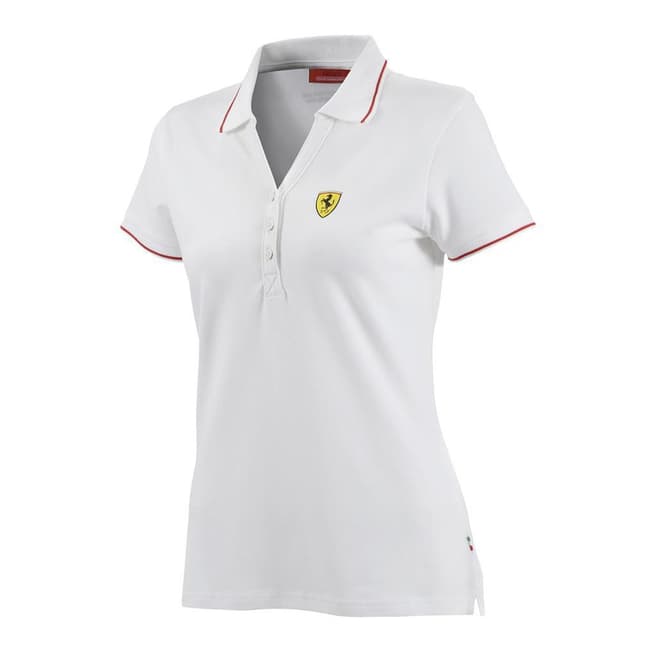 Scuderia Ferrari Women's White Classic Polo