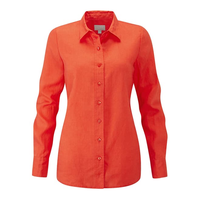 Pure Collection Hot Coral Linen Shirt