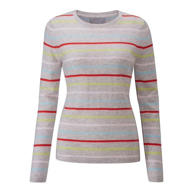 Pure Collection Candy Stripe Cashmere Crew Neck Sweater