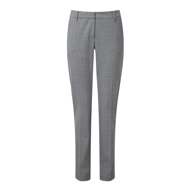 Pure Collection Grey Melange Slim Leg Wool Blend Trousers
