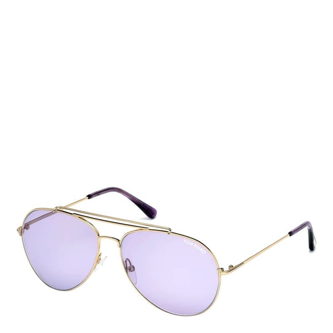 Tom Ford Women's Indiana Purple/Gold Sunglasses 58mm