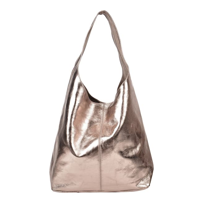 Sofia Cardoni Bronze Leather Hobo Bag