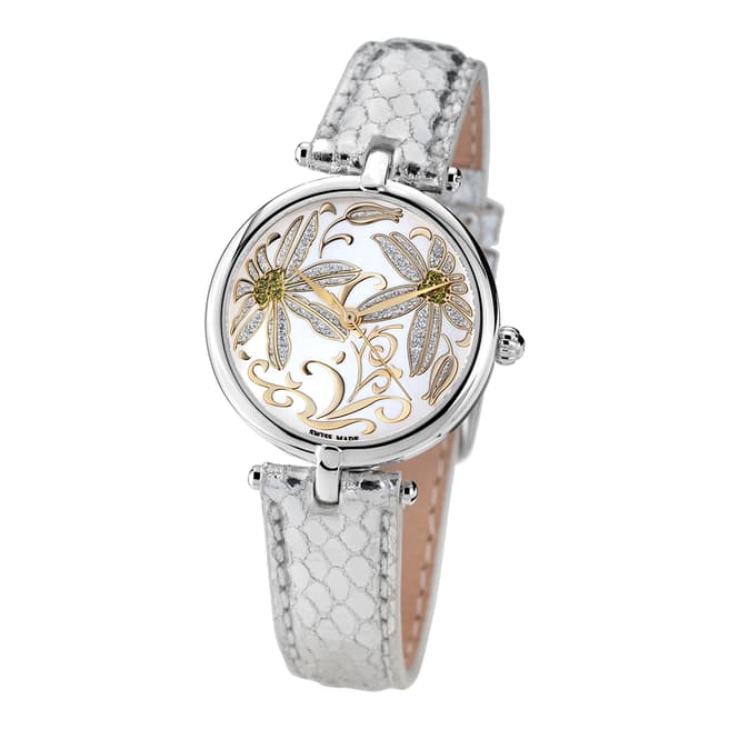 Mathieu Legrand Women's Silver Damenuhr Fleurs Volantes Watch