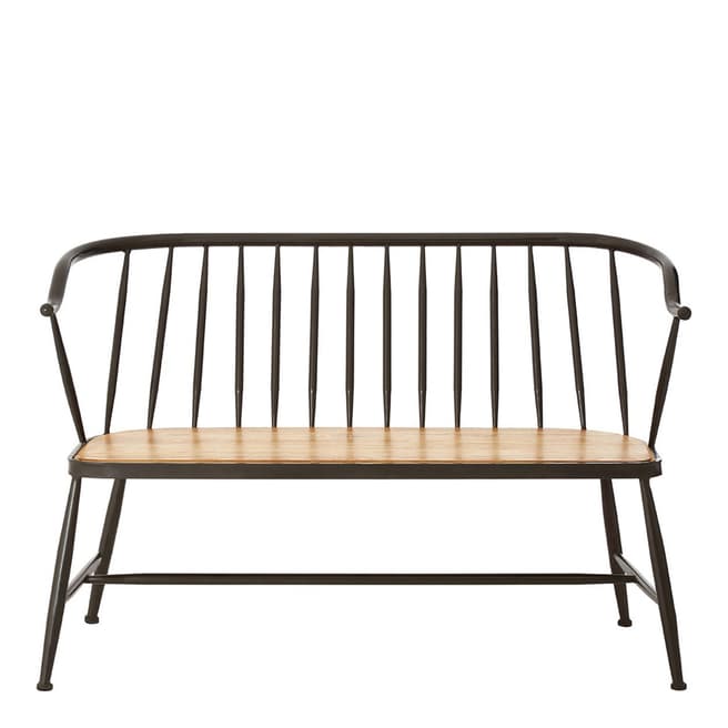 Premier Housewares Ash Wood/Metal New Foundry Bench Chair