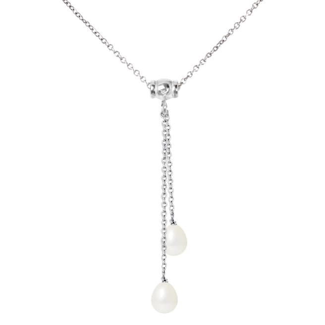 Ateliers Saint Germain White Double Pearl Drop Necklace