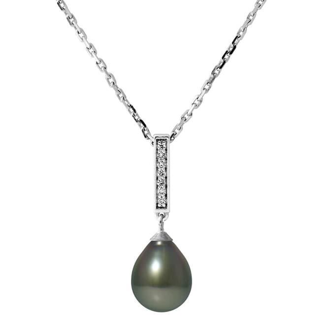 Ateliers Saint Germain Silver Plated Tahiti Pear Pearl Necklace 8-9mm