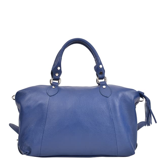 Mangotti Bags Blue Leather Top Handle Bag