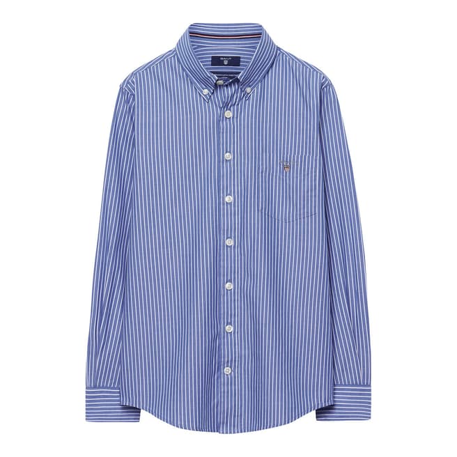 Gant College Blue Pinstriped Shirt