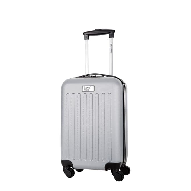 Steve Miller Silver Young 4 Wheeled Cabin Suitcase 52cm