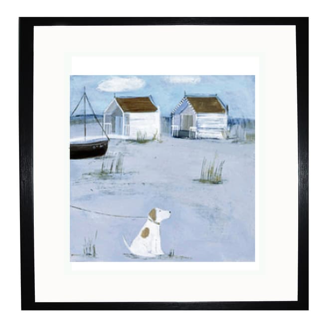 Hannah Cole By the Beach Huts 35x35cm Framed Print