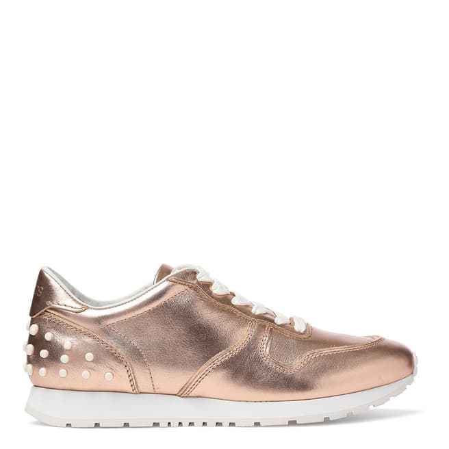 Tod's Women's Rose Gold Leather Sneakers