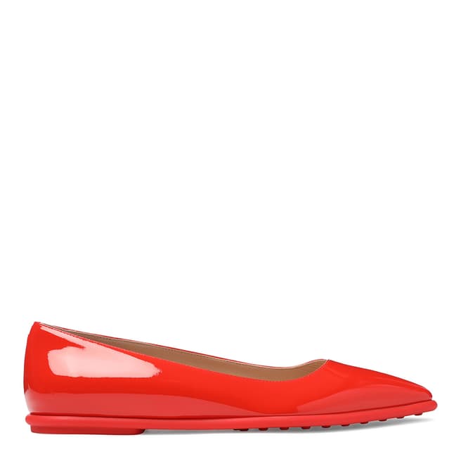 Tod's Women's Patnet Red Leather Ballerinas