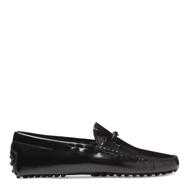 Tod's Men's Black Patent Leather Circle Strap Loafers