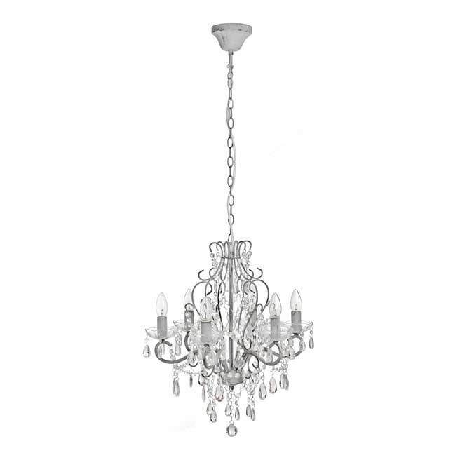 Hill Interiors Brushed Grey Traditional Drop Crystal Chandelier